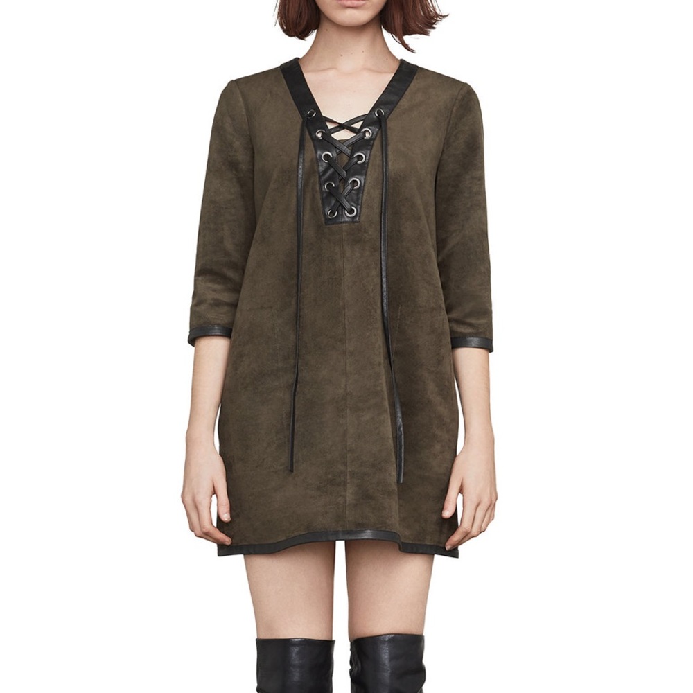 BCBGMAXAZRIA Yousra Faux-Suede Dress